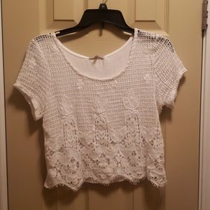 Lace Cropped Shirt